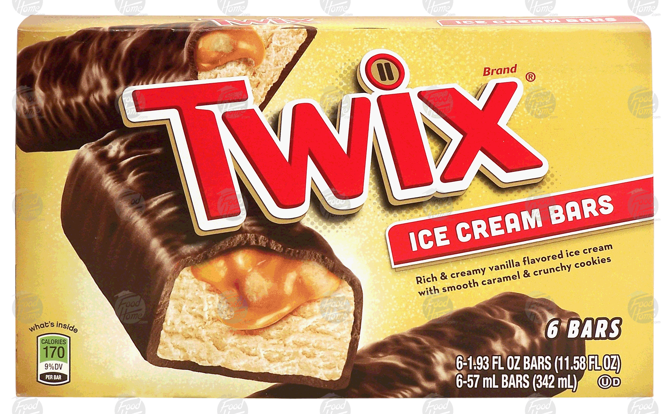 Twix(r)  ice cream and caramel with cruncy cookies, 6-pack Full-Size Picture